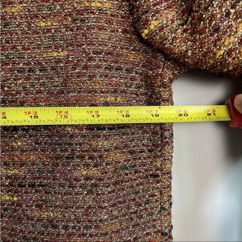 St John Couture Knit Suit Sz 14/16 Jacket Blazer Shimmer Gold Trim Luxury READ - Picture 12 of 16